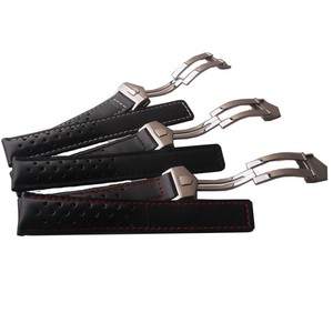 Bracelet de montre en cuir véritable 20 mm 22 mm, bracelet de luxe pour TAG-Heuer Carrera, déployant en acier inoxydable - Product Image 5