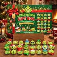 Lot de 24 figurines en plastique souple Grinch Bun Green-Fluff, boîte mystère, petits jouets fantaisie sur le thème de Noël pour les 14 ans et plus