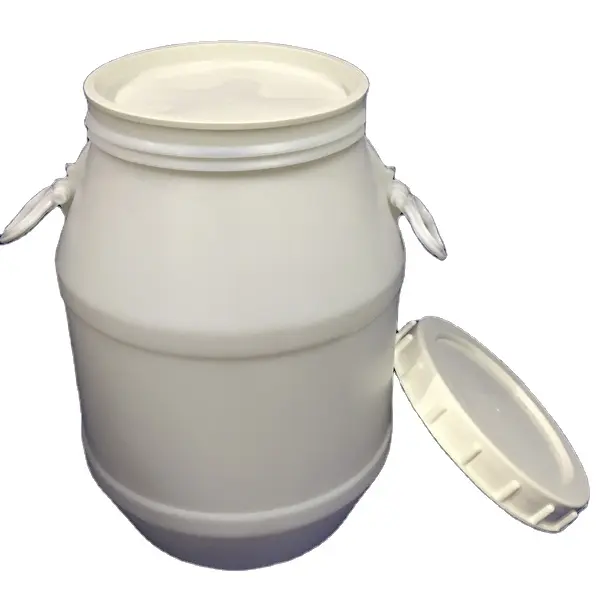 Sıcak satış hava geçirmez plastik su varil 30L HDPE gıda sınıfı plastik variller için kapaklı ağır beyaz plastik saklama kutusu