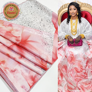 <span class=keywords><strong>Tela</strong></span> Bazin Africana Estampada Directa de Fábrica, Material de Costura Original Nigeriano para Mujer, No se Destiñe Después del Lavado - Product Image 4