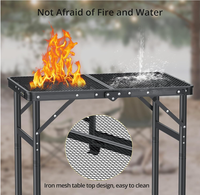 Table de camping pliable à hauteur réglable en maille de fer 120x60 en alliage d'aluminium, capacité de charge 30 kg, pour pique-nique, barbecue et jardin en extérieur