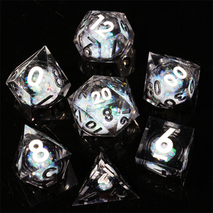 Mini Planet - Juego de Dados de Plástico de Alta Calidad para D4, D6, D8, D10, D12, D%, D20, Núcleo Líquido, Personalizado, 7 Piezas, para Juegos de Mesa - Product Image 6