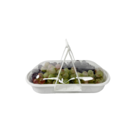 Boîte cadeau de luxe en plastique doré portable pour fruits, avec poignée pliable, pour dattes, pâtisseries et pain, en PET jetable, motif grenade