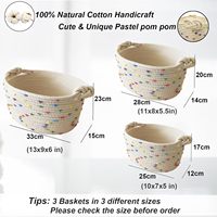 Panier de rangement tressé en corde de coton fait main, personnalisé, coloré, en forme ronde, style moderne et minimaliste, organisateur de collations et boîte cadeau