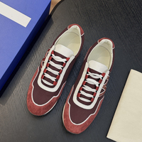 Sneakers décontractées pour hommes en daim et mesh, style rétro, à lacets