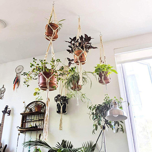 Dropshiping 5 Packs Plant Hangers With <b>Hooks</b> Handmade Cotton Rope Hanging Planter Basket for Indoor Outdoor - Product Image 5