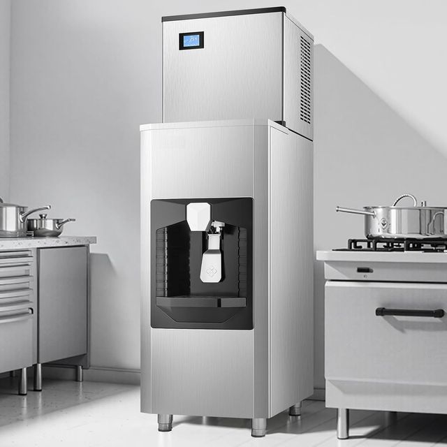 Commercial Ice Cube Machine with Automatic Dispenser Bin for Restaurant and bar