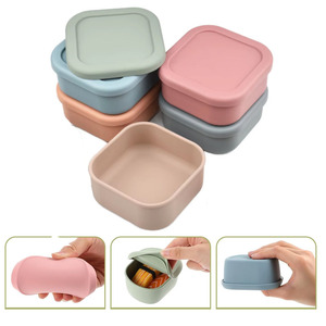 Stackable Silicone <b>Lunch</b> <b>Box</b> BPA Free Kids Silicone Snack Containers Silicone Food Storage Containers with Lids - Product Image 3