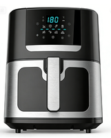 Friteuse à air numérique électrique personnalisée 1800W, 8L, avec écran LCD, thermostat réglable, surface antiadhésive en PTFE, protection contre la surchauffe, pour usage domestique