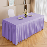 Nappe rectangulaire moderne anti-poussière avec pour la maison Banquet anti-rides banquet Polyester tapis Table plinthe