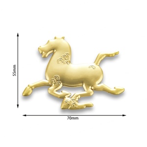 High Quality Gold Color Horse Shape Sand Bottom Embossed Logo Scutcheon - Product Image 2