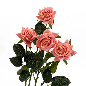 Roses artificielles Yasunobu à tige unique, fleurs en soie pour mariage, décoration intérieure, bouquet, rose hydratante moulée par injection - Product Image 5
