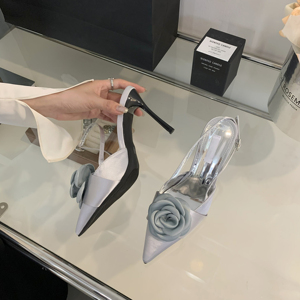 Nouvelles chaussures d'été à bout pointu et à fleurs, élégantes pour femmes, chaussures de soirée à talons hauts - Product Image 5