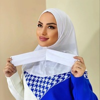Hijab Prêt à Porter avec Fermeture à Pression, Foulard Musulman Respirant, Cache-cou Uni, Châles de Tête, Turban pour Femme, Chapeau Islamique