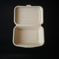 Boîte à emporter biodégradable et écologique en pulpe de bagasse de canne à sucre, résistante à l'huile et compatible micro-ondes, pour frites et aliments pour bébés