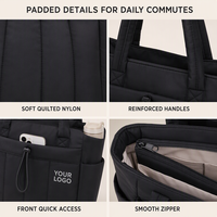 Sac fourre-tout en polyester matelassé avec porte-gobelet, compartiment pour ordinateur portable et pochette pour trolley, idéal pour les voyages, le travail, les infirmières et les femmes.
