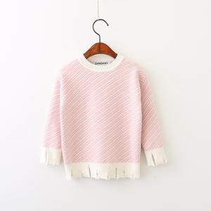 Cardigan en laine et cachemire à manches longues pour enfants, motif tricoté coréen, ourlet incurvé, fait main, mode hiver - Product Image 4