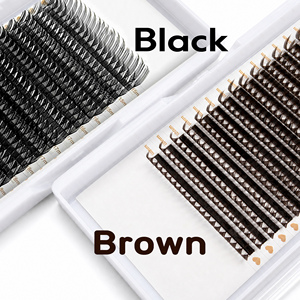 Cheveux synthétiques de style coréen à marque privée, effet 3D, naturels, doux, véganes, sans cruauté, faits à la main, préfabriqués, <span class=keywords><strong>anime</strong></span>, brun foncé - Product Image 4