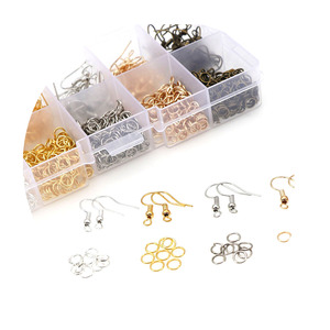 Kit d'accessoires de fabrication de bijoux collier chaîne boucle d'oreille crochets épingles à tête anneaux de saut fermoir de homard ensemble de résultats de bijoux à bricoler soi-même fournitures - Product Image 4