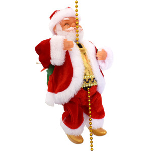 Pendentif décoratif de Noël Père Noël grimpeur de perles électrique fait main avec musique et échelle de corde, ornement cadeau - Product Image 5