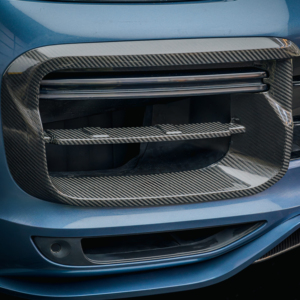 Para <span class=keywords><strong>Porsche</strong></span> <span class=keywords><strong>Cayenne</strong></span> 2018 2019 2020 <span class=keywords><strong>2021</strong></span> 2022 2023 9Y0.1 <span class=keywords><strong>Turbo</strong></span>, Marco de Rejilla Delantera de Fibra de Carbono Seca TKT Mejorado, Adhesivo - Product Image 1