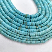 Perles en disque de turquoise naturelle en vrac, 4 mm, plates, pour la fabrication de bracelets, colliers et bijoux DIY