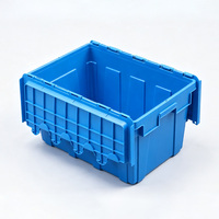 Caisse de rangement en plastique robuste, empilable, en PP moulé par injection, avec couvercle, pour la logistique d'entrepôt