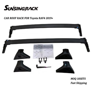 Barres transversales <span class=keywords><strong>de</strong></span> <span class=keywords><strong>toit</strong></span> aérodynamiques compatibles Toyota <span class=keywords><strong>RAV4</strong></span> <span class=keywords><strong>2019</strong></span>-2023, en alliage d'aluminium, porte-bagages verrouillable, réduction du bruit du vent - Product Image 1