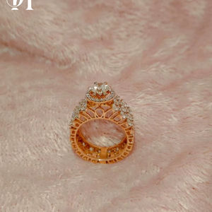 Anillo de Diamante Cultivado en Laboratorio Personalizado, Oro de 14k, Corte Brillante Redondo, Color D E, Joyería de Lujo para Mujer, RIZTA JEWELS - Product Image 1