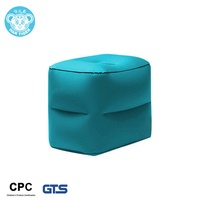 Almohada de Viaje Inflable Plegable Ajustable, Anti-Pilling, Portátil, para Debajo del Escritorio, Reposapiés