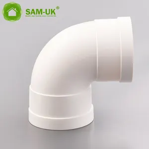 Sam-İngiltere üretim birden fazla boyutta özelleştirilebilir plastik boru tesisat pvc 90 derece dirsek boru bağlantı parçaları