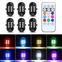 Lampu Strobo LED Nirkabel New Hopstyling 2/4/6pcs dengan Remote Control 12V 9W untuk Mobil, Motor, Drone, Skuter Anti-tabrakan