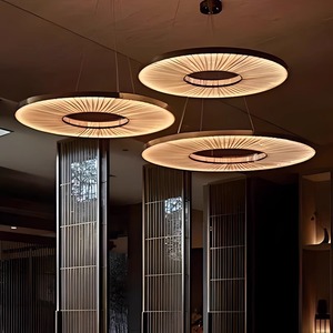 Luminaire suspendu rond LED E27 40 60 80 cm pour salon, chambre, hôtel, restaurant - Product Image 3
