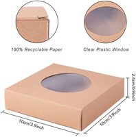 Carpeta Cuadrada Marrón con Ventana Transparente Circular, Laminación Mate, Tamaño y Color Personalizables, Embalaje Reciclable para Jabón, Joyería y Fiestas