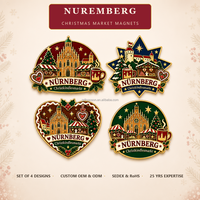 Aimant de réfrigérateur NURNBERG 2026, Marché de Noël allemand Christkindlesmarkt, Cadeaux, Usine SEDEX, Souvenir personnalisé en émail plaqué or