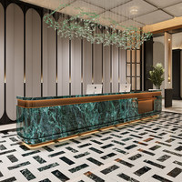 Comptoir de réception oblong pour hôtel et bar, caisse de luxe légère en MDF, ensemble complet sur mesure haut de gamme pour service commercial et bureautique