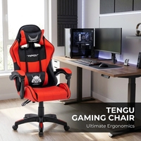 Chaise de bureau ergonomique AOR pour le gaming, hauteur réglable, base en bois, siège composite multicouche, pieds en nylon - Conception confortable pour l'e-sport