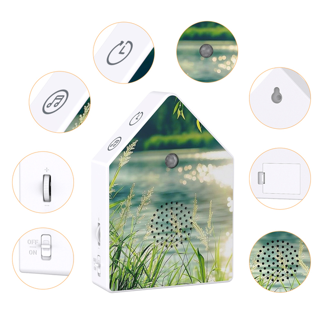 Motion-Triggered Bird Music Sound Machine Forest Bird Sounds Speaker Soothing Bird Chirp Sound Machine White Noise Therapy Box