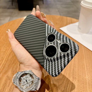 Coque arrière en fibre de carbone à motif quadrillé PC rigide pour <span class=keywords><strong>Huawei</strong></span> P80 PRO ULTRA P70 060 P50 P40 NOVA 14 13 MATE 70RS Len Camer Case Cover - Product Image 4
