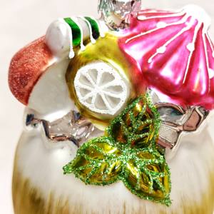 대량 공급 유리 열대 코코넛 음료 다채로운 크리스마스 장식품 휴일 장식 선물 - Product Image 6