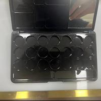 Palette de maquillage vide avec 23 godets ronds internes et miroir, boîte à fards à paupières double couche en plastique, vente en gros pour fards à paupières et blush