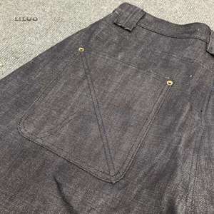 Fabricante de Jorts de Mezclilla: Pantalones <span class=keywords><strong>Cortos</strong></span> de Mezclilla Negros Vintage de Cintura Alta, Holgados, con Borde Crudo, Personalizados para <span class=keywords><strong>Hombre</strong></span> - Product Image 2