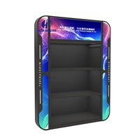 Étagère de bar à LED à 4 niveaux, étagères dorées, étagères murales étirées, étagères de bar de supermarché pour bouteilles