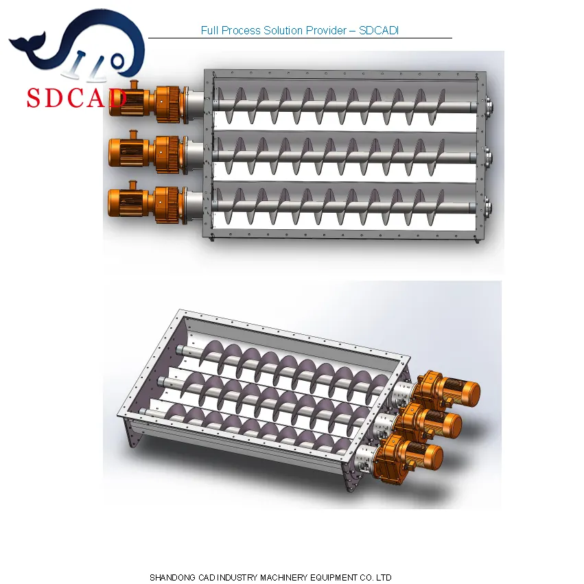 Sdcad Maatwerk Cement En Vliegas Poeder Multiaxis Schroef Transportband