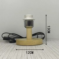Base de lampe en bois HoneyFly E27, bois de caoutchouc, diamètre 10 cm/12 cm, interrupteur marche/arrêt, ambiance vintage rétro, base de lampe de table nostalgique