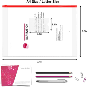 プラスチックポリジップ封筒A4サイズクリアジッパードキュメントバッグラベル付き - Product Image 6