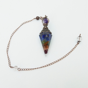 Péndulo de cristal de reiki energy, piedras naturales de 7 Chakras, piedra de peridoto de cuarzo rosa, Péndulo de amatista, Ojo de Tigre - Product Image 2