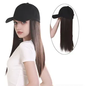 SARLA Fashion Baseball Cap mit natürlichen Haar verlängerungen Synthetisches seidiges glattes Haar Tages mützen mit schlechten Haaren für Frauen