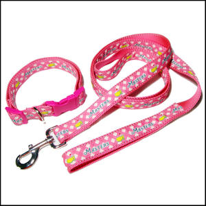 Conjunto de correa ajustable para <span class=keywords><strong>Collar</strong></span> de Mascota, de lujo, de alta calidad, diseño personalizado, rosa, a cuadros, resistente al agua, para gato y perro - Product Image 5