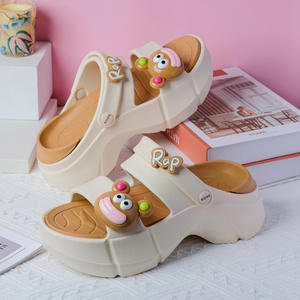 Sandales Chunky pour Femmes Rap, Beige, Noir, Rose, Blanc, Dessin Animé, Doublure EVA, Talon Plat, Pointures 35-40, Idéales pour l'Été et l'Extérieur - Product Image 4